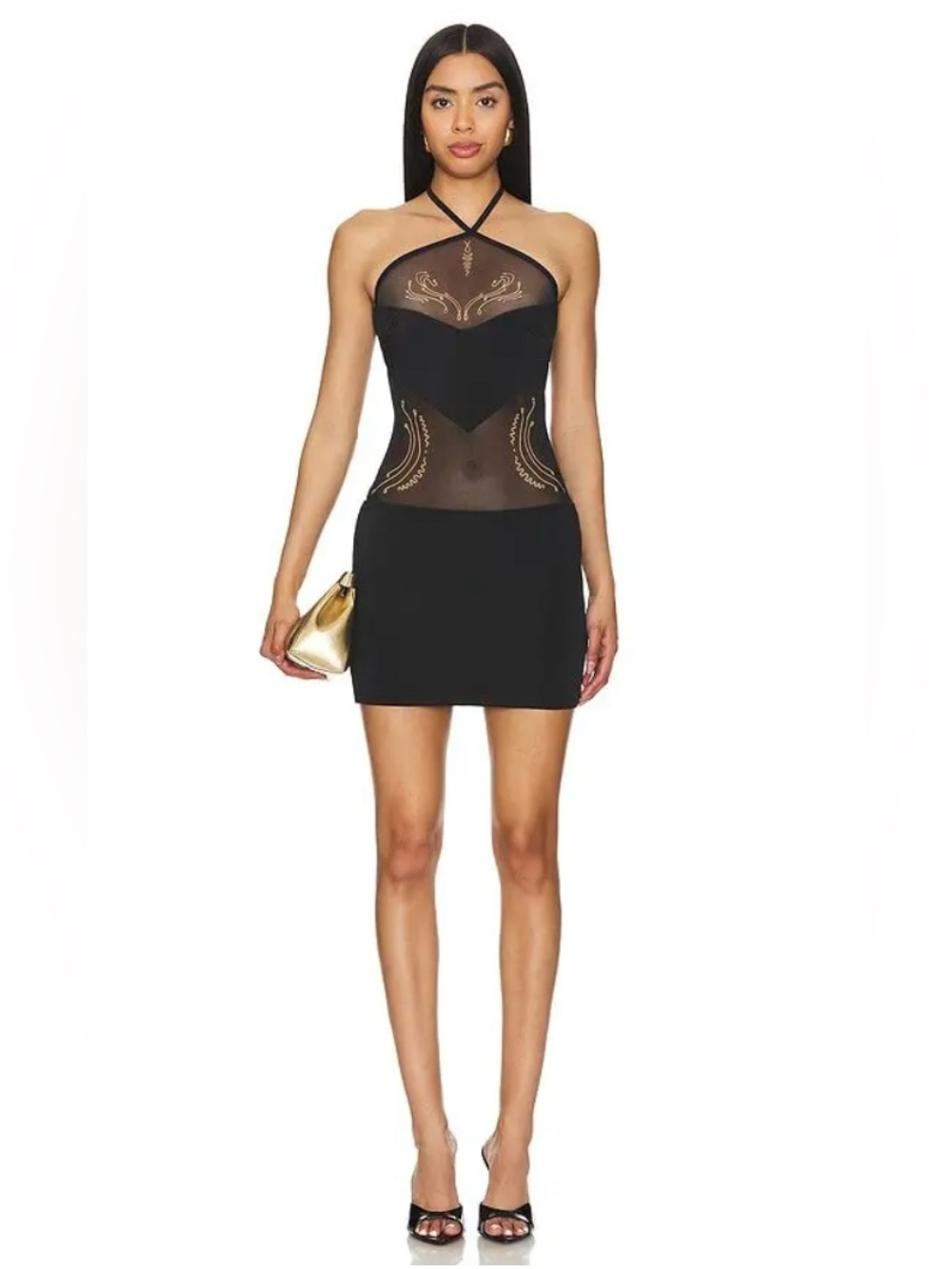 DI PETSA Venus Love Tattoo Mini Dress in Black Medium